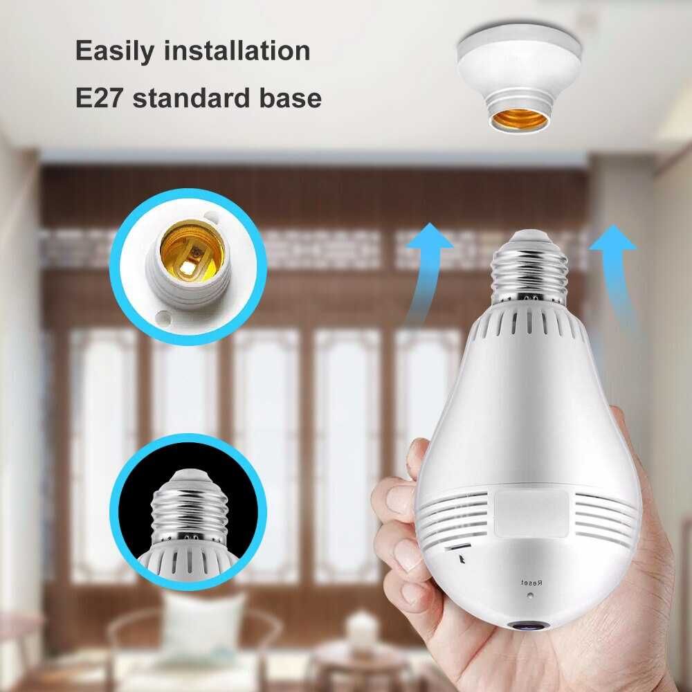 Câmara Lâmpada Espia Vigilância WIFI * 1080P 360º * APP Android IOS