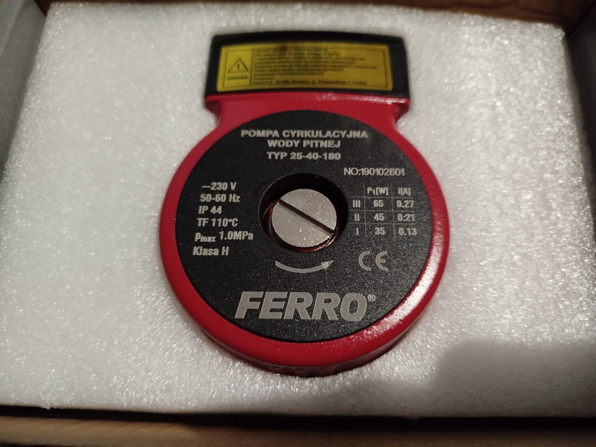 Pompa cyrkulacji wody CO CWU Grundfos, Ferro