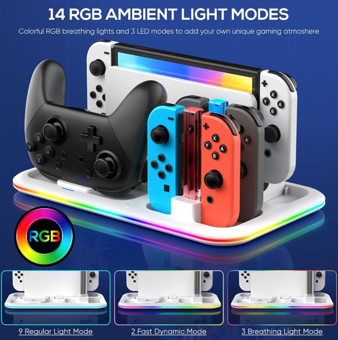 Док-станція зарядного пристрою RGB для моделі Nintendo Switch і OLED J