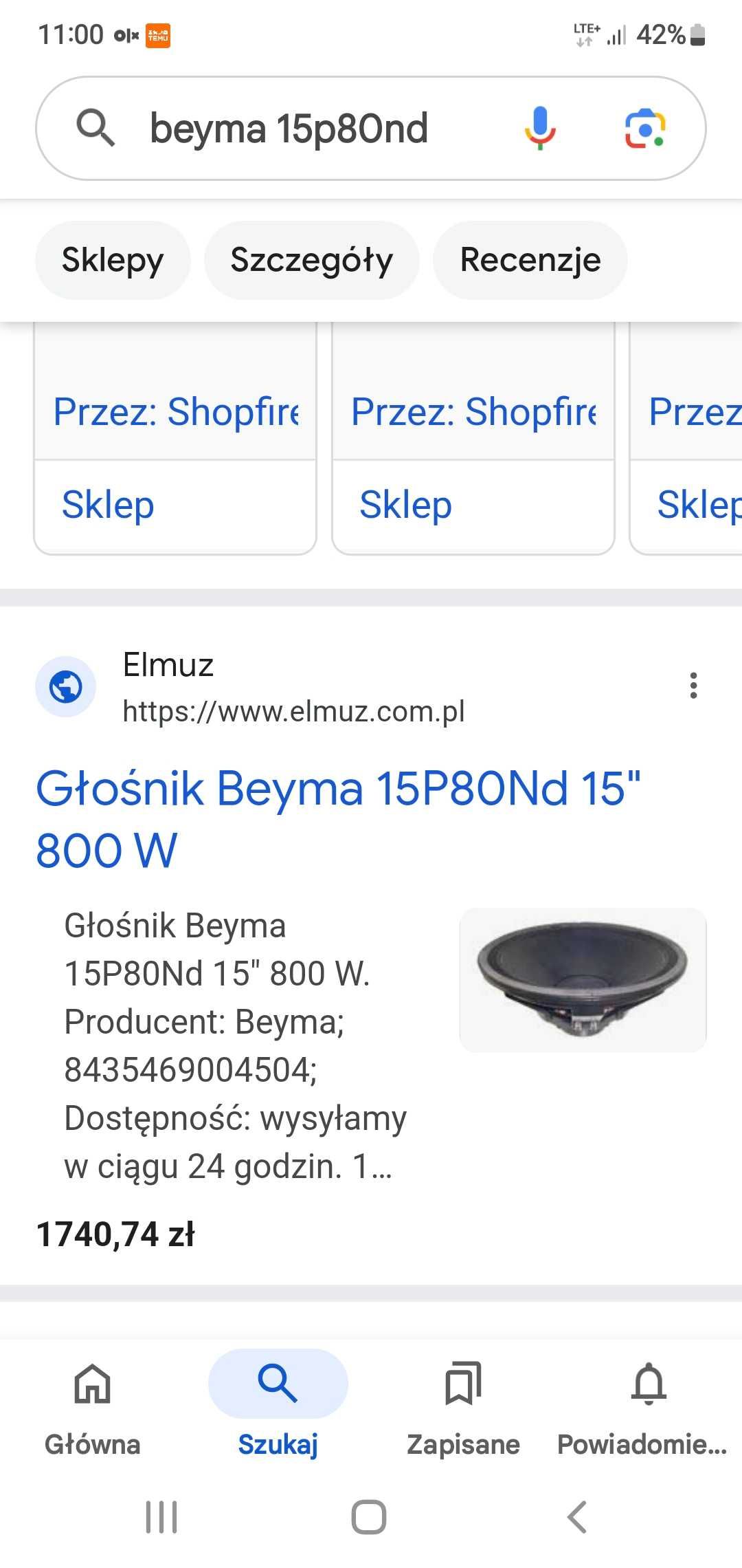 Głośnik beyma 15p80nd okazja