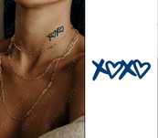 Tatuaż tymczasowy – XOXO z sercami