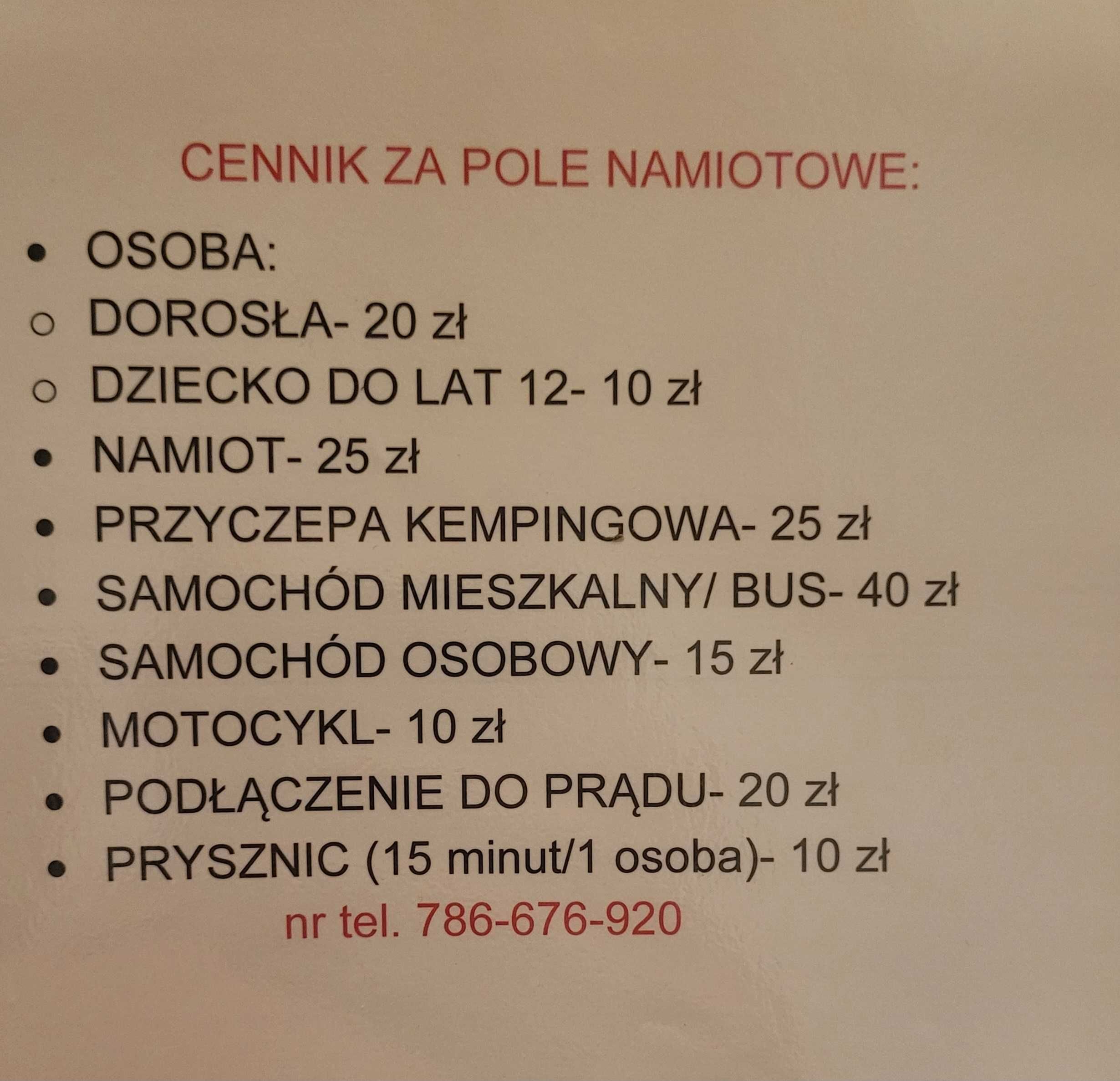 Pole kempingowe/namiotowe