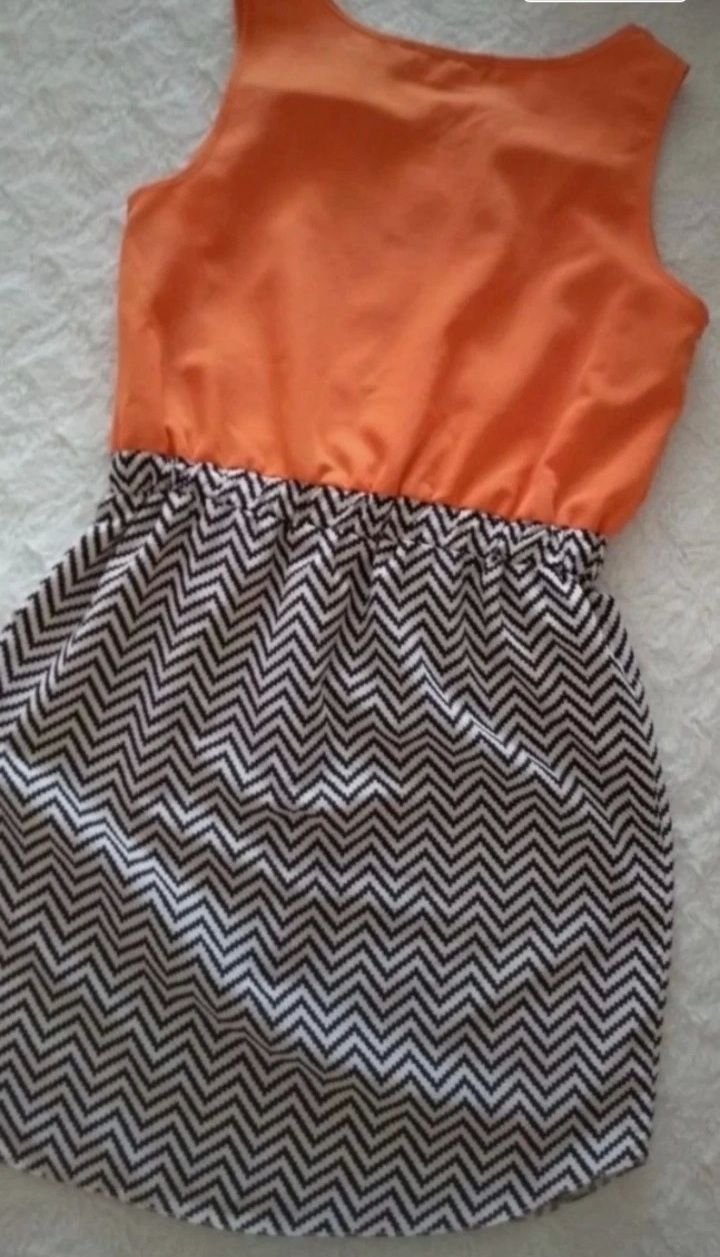 Nowa sukienka szmizjerka Atmosphere 36/38 pomarańczowa wzór zygzak