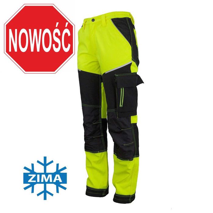 Męskie Rozciągliwe Ocieplone Polarem Spodnie Robocze Do Pracy / URGENT