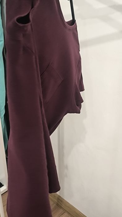 Bawełniana Koszulka Burgundowa z kieszonką rozmiar M