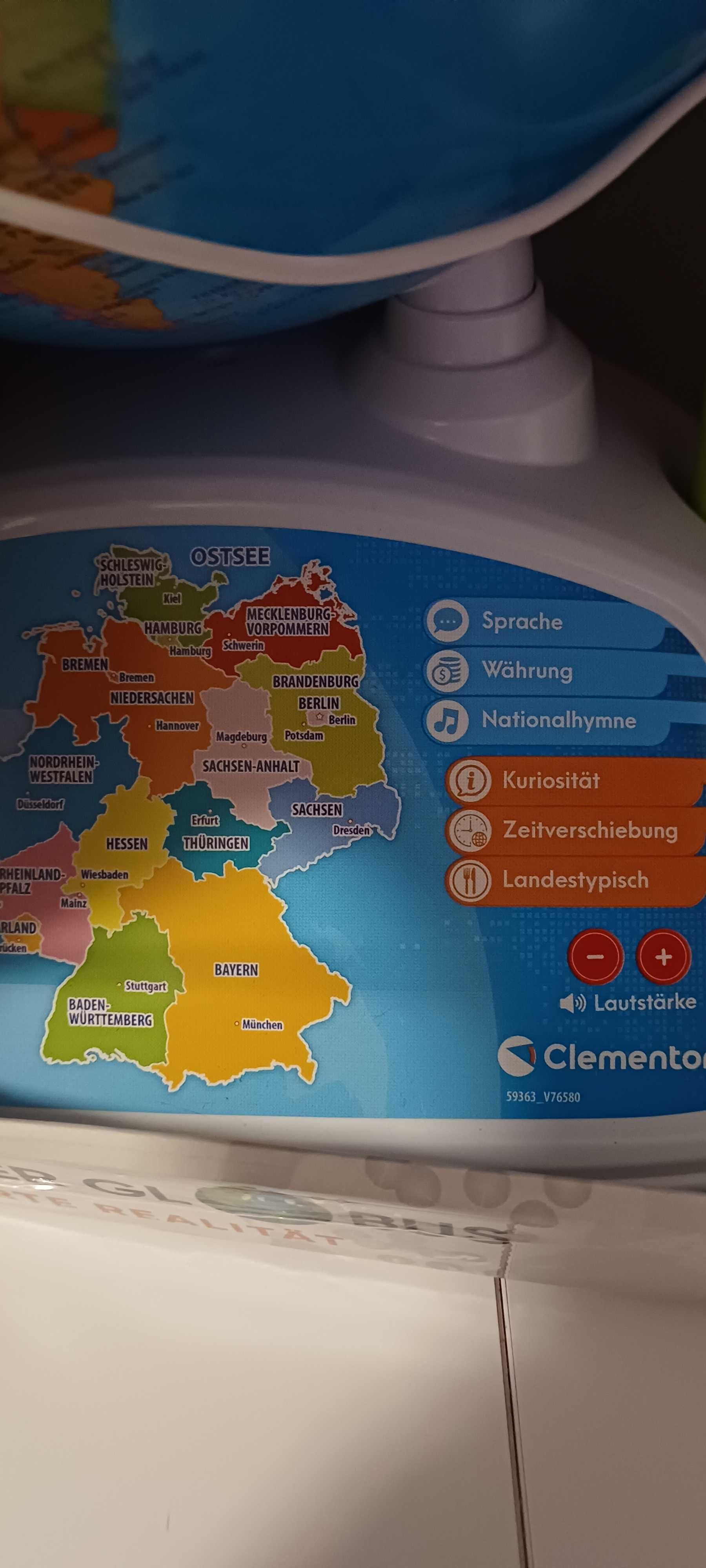 Globus interaktywny świata wersja niemiecka