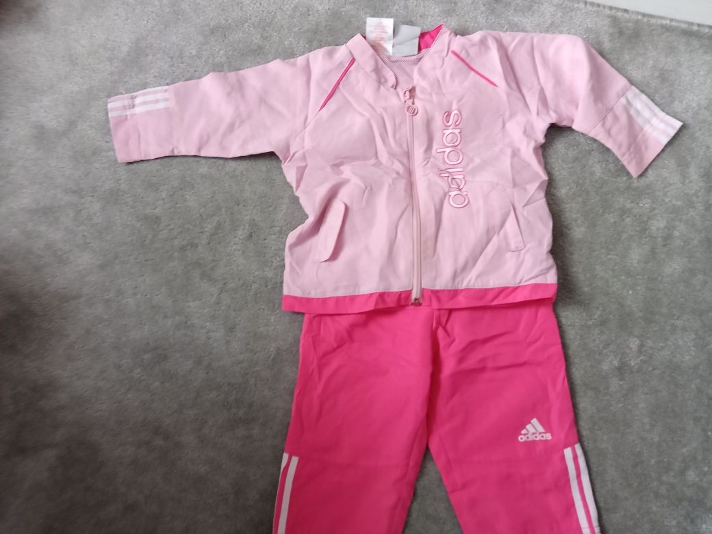 Zestaw dresy Adidas, kurtka, spódniczka 74/80