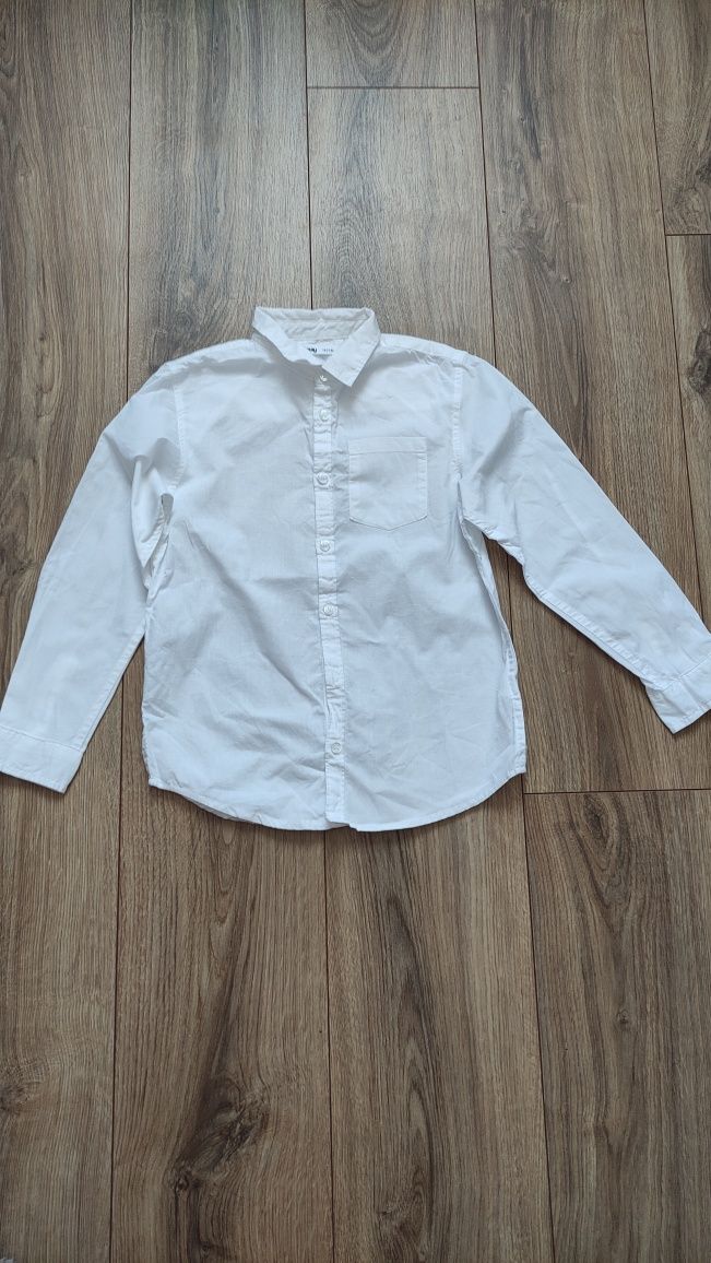 Biała bluzka, galowa r. 128/134 elegancka koszula