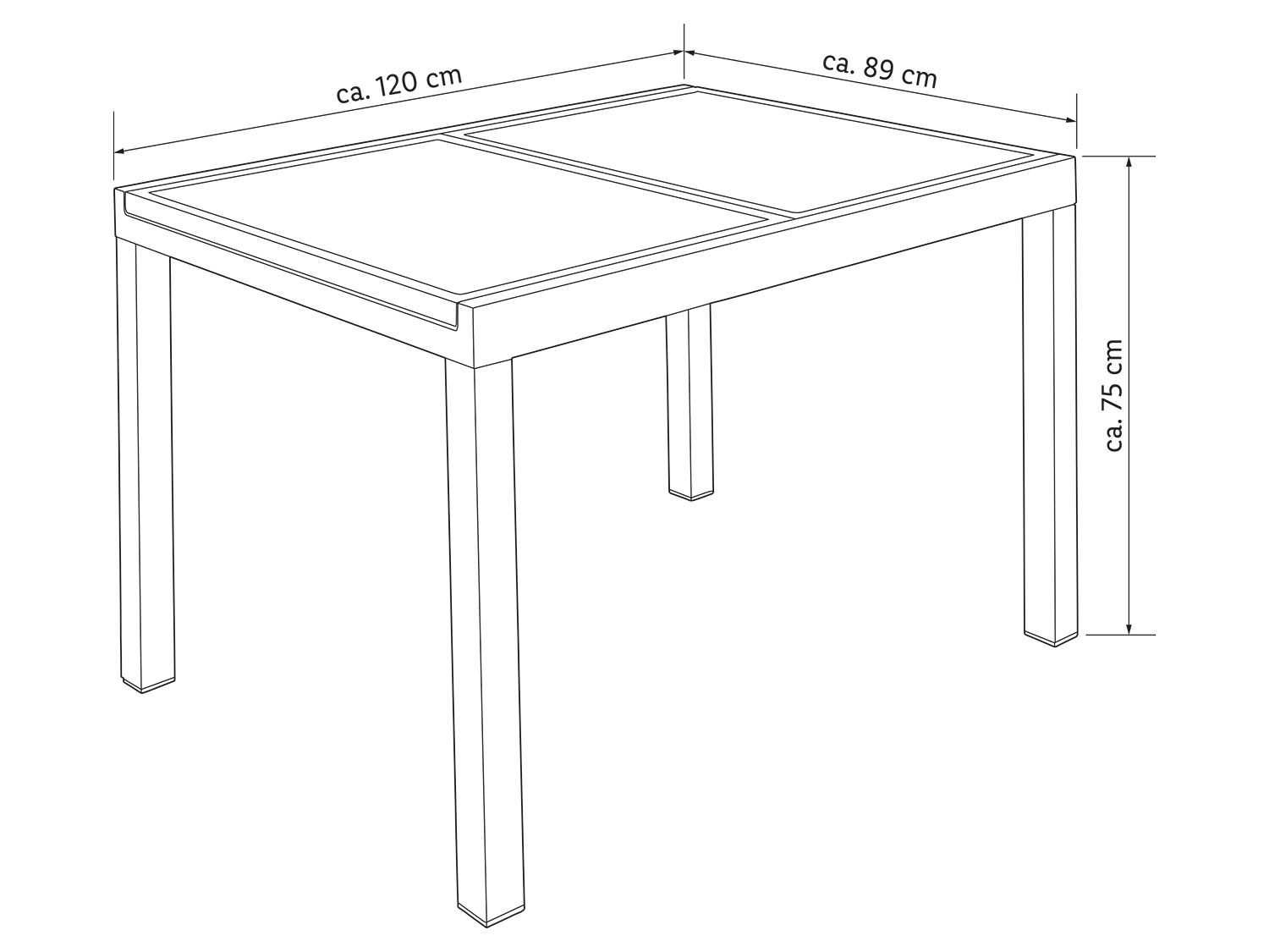 Stół Ogrodowy Aluminiowy Rozkładany 120/180x90