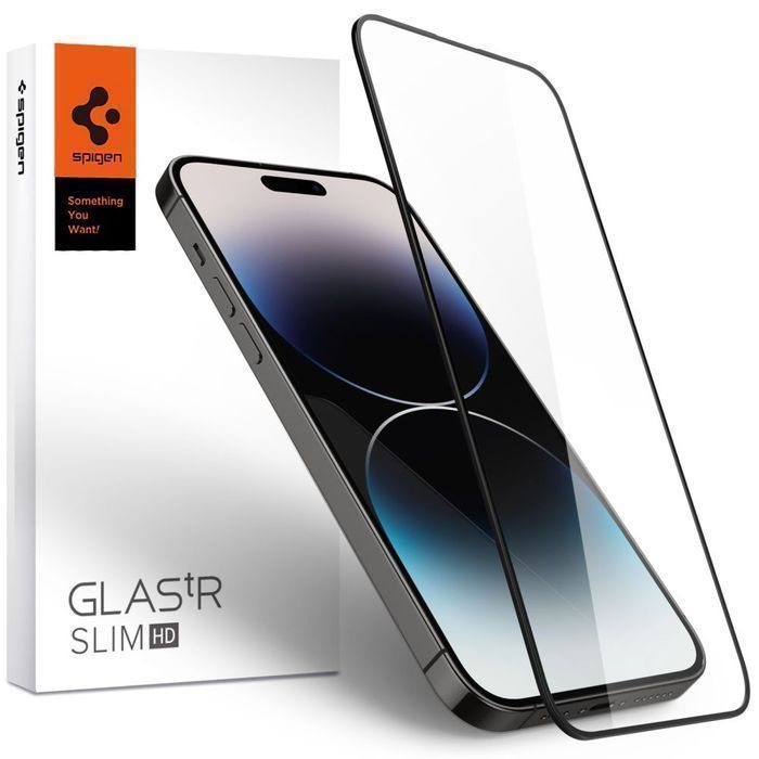 Szkło Hartowane Spigen Glass FC do iPhone 14 Pro Max - Czarne