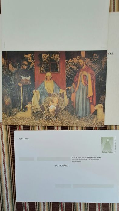 Pack 8 postais de Natal, CTT taxa paga