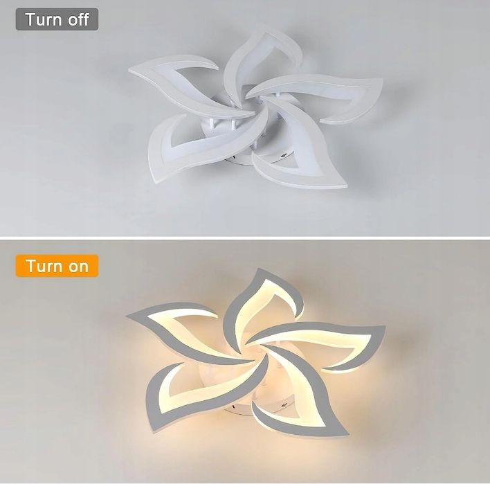 Lampa Led sufitowa Loti 5 Biała w kształcie Kwiatu Lotosu 3000k
