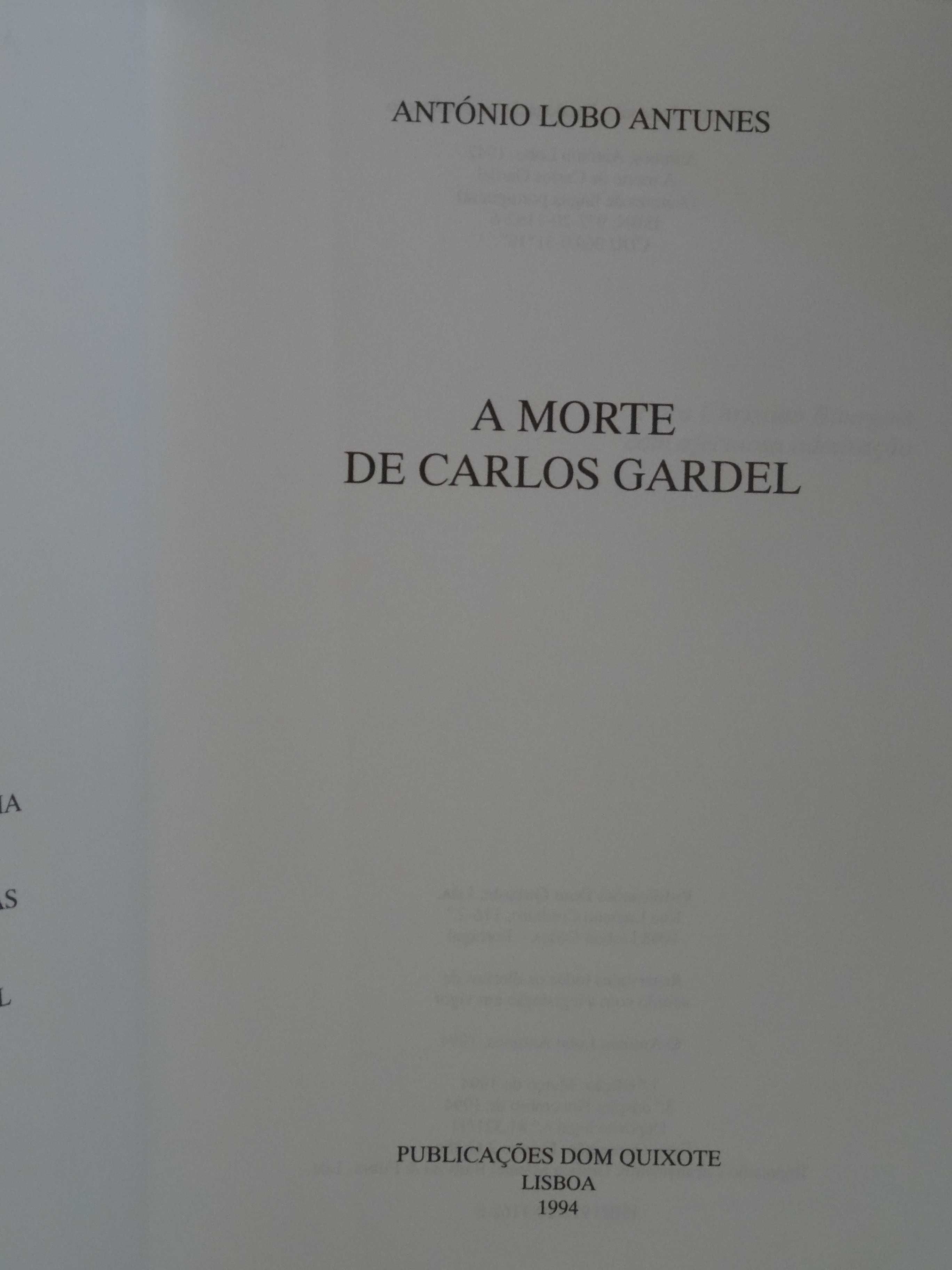 A Morte de Carlos Gardel de António Lobo Antunes