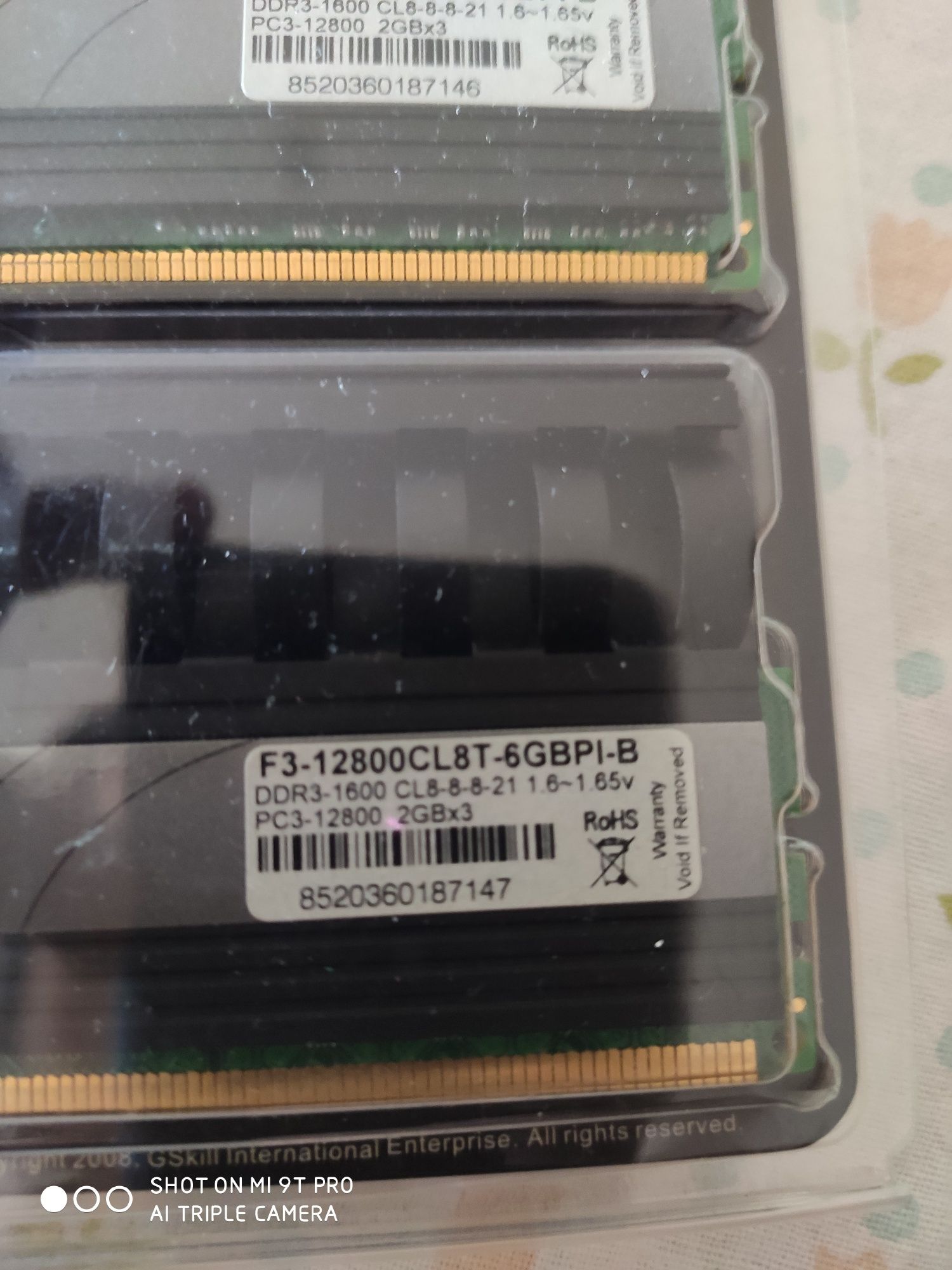 Memórias RAM G.skill ttseries DDR3 2gbx3 1600hrz