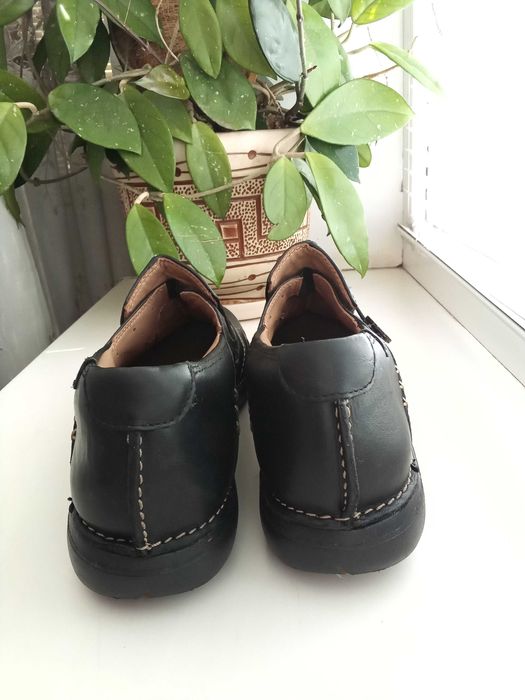 Clarks - кожаные, ортопедические туфли, мокасины, р. 41 - 27 см