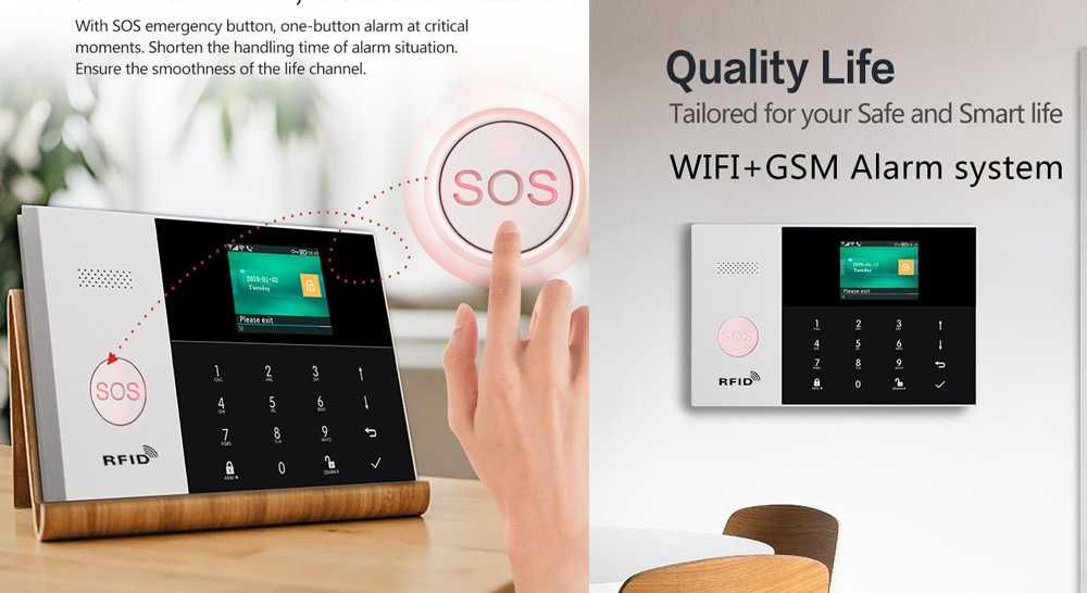 Alarme Tuya Casa sem Fios SOS/GSM/WiFi  + Câmara Android/iOS (NOVO)