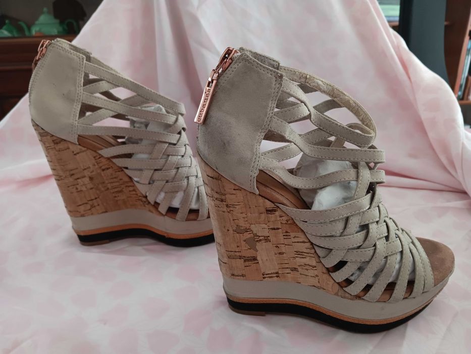 Sandálias de cunha em cortiça Cubanas