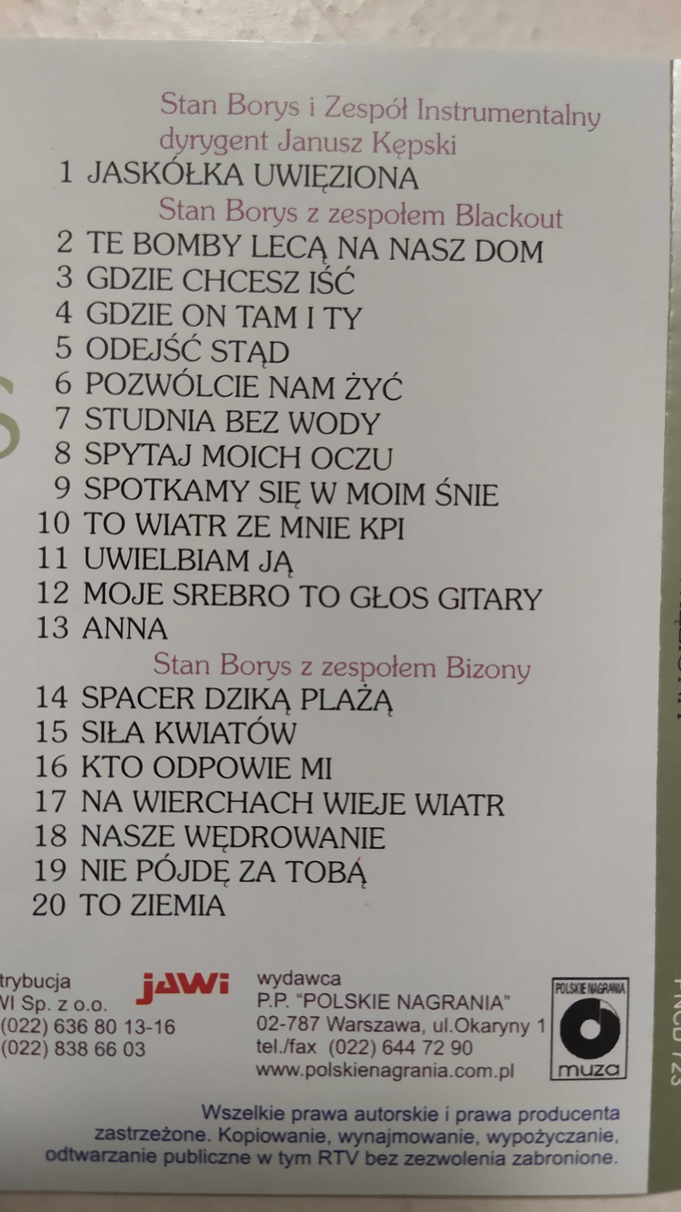 Stan Borys Jaskółka uwięziona Blackout Bizony CD