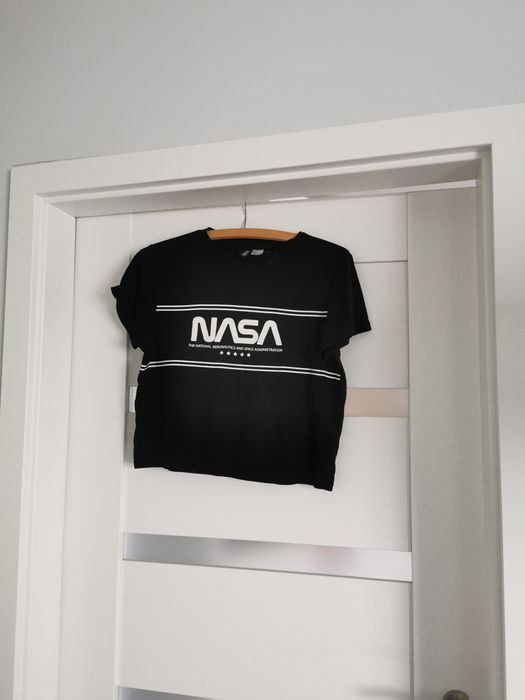Crop top Nasa, czarny z H&M, HM