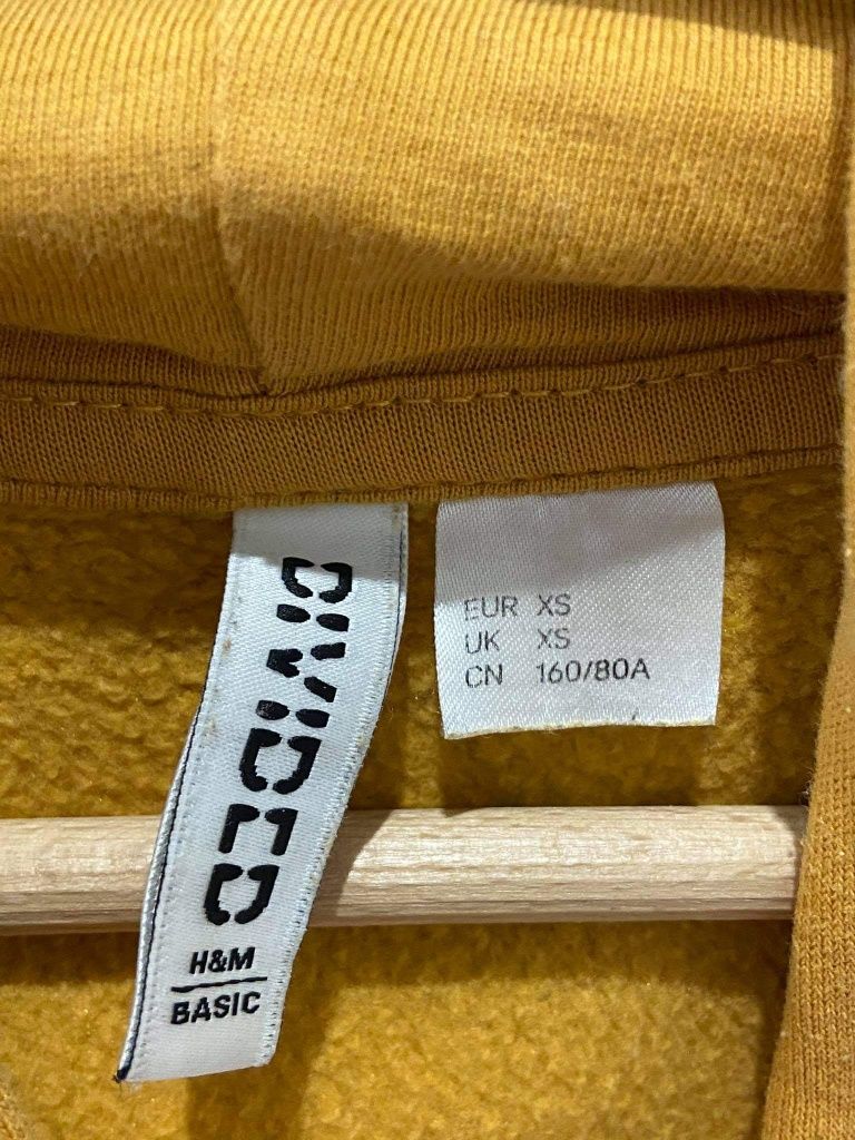 Żółta bluza z kapturem H&M roz xs