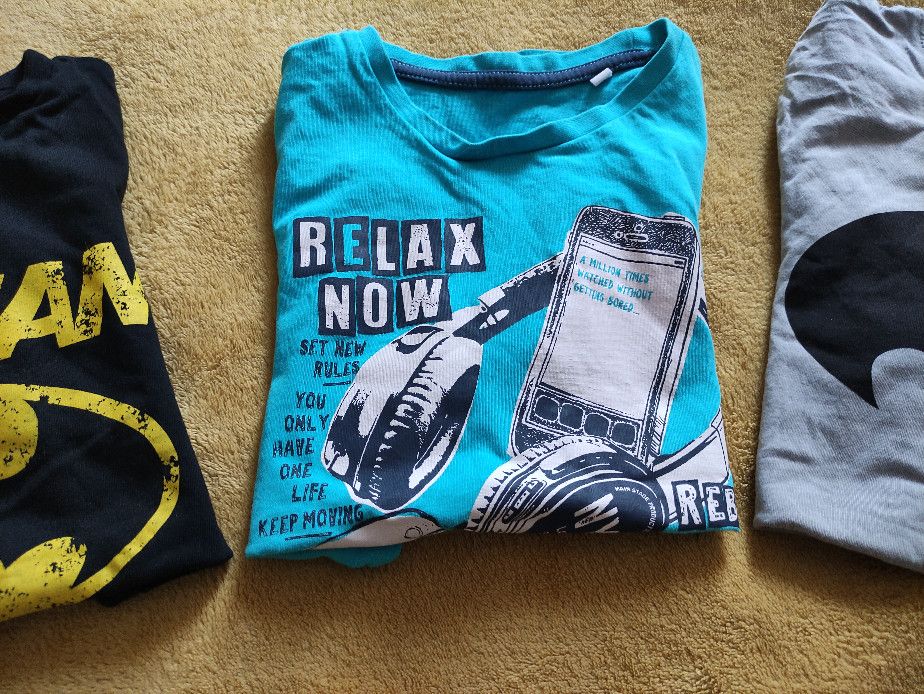 ZESTAW 3 koszulek BATMAN r. 134/140 | C&A | H&M | SINSAY | 100% czarna