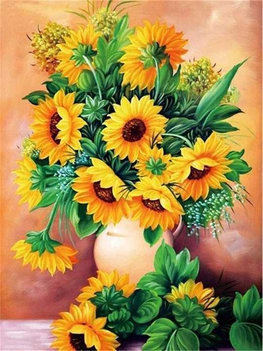 Malowanie Po Numerach Słoneczniki Obraz z Ramą 40x50