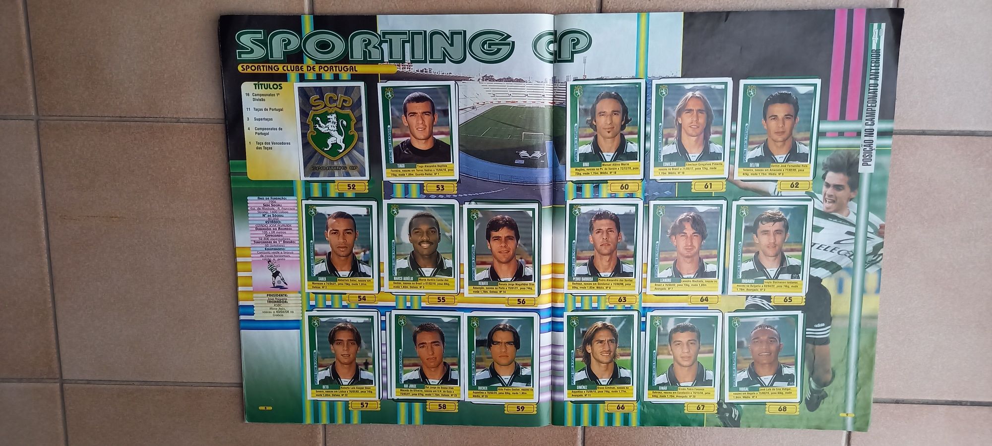 Caderneta de futebol completa 1998/1999