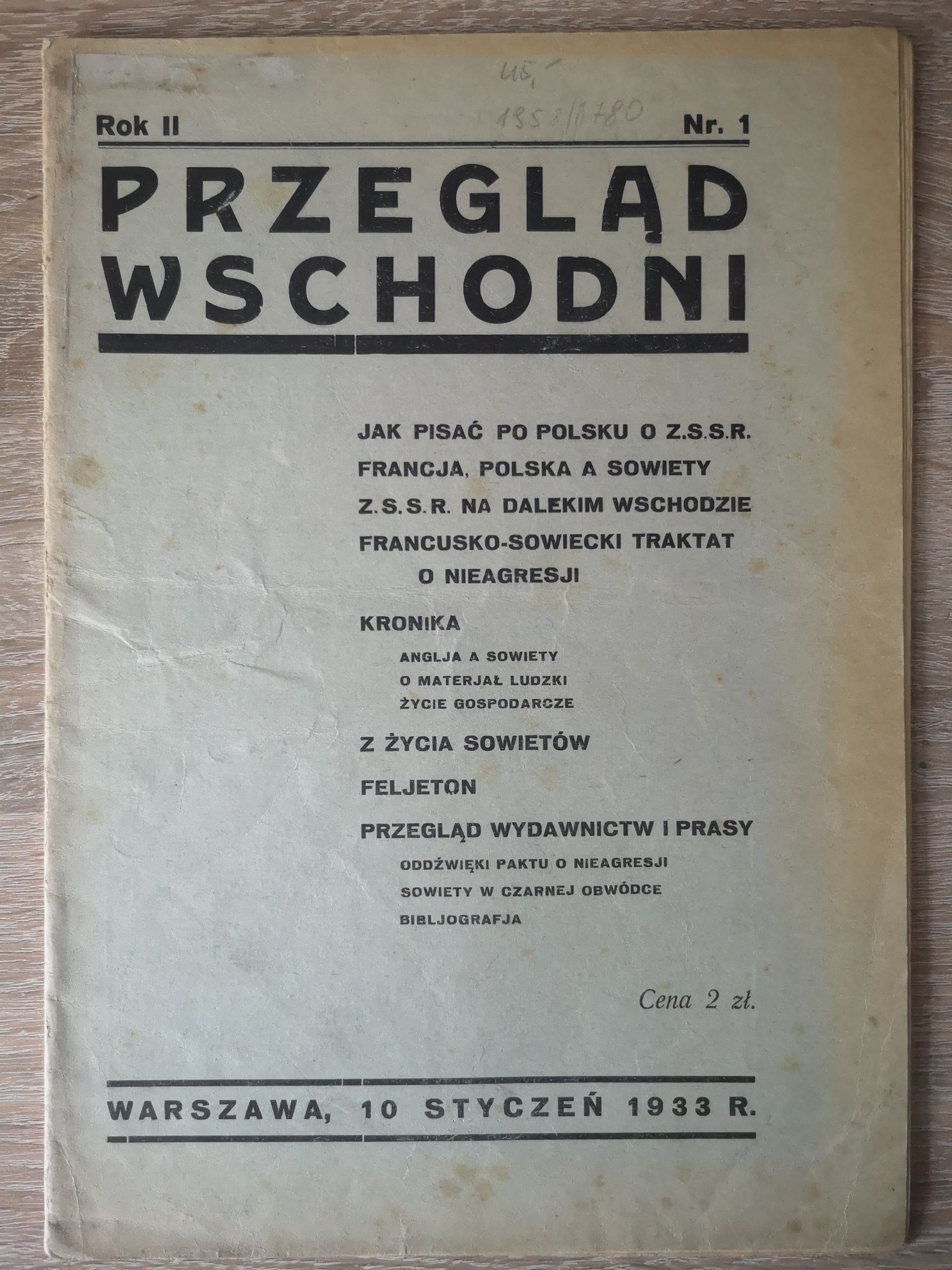 Przegląd Wschodni 1933r Warszawa