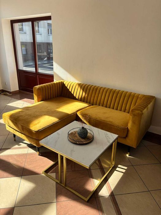 Narożnik uniwersalny musztardowy - wyprzedaż ekspozycji