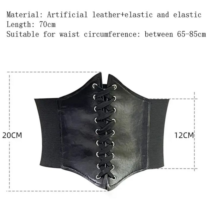 NOWY czarny gorset pasek gorsetowy wyszczuplający pas biodrowy