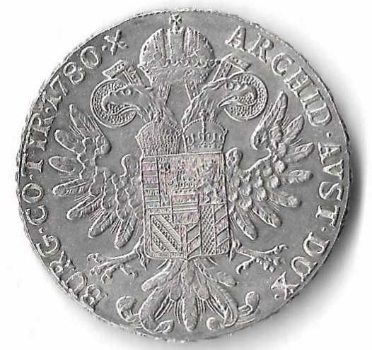 Thaler da Imperatriz Maria Teresa de Áustria - PRATA - 1780