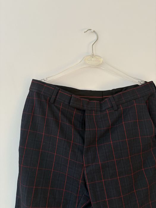 Spodnie męskie garniturowe w kratę ślub wesele impreza