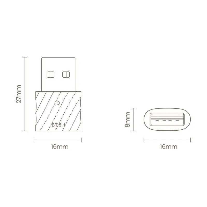 Nadajnik Bluetooth 5.1 Transmiter do USB Komputera PC Adapter Toocki