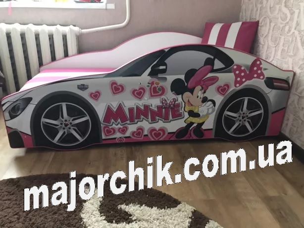 Кровать машинка БМВ для девочки Принцессы машина с матрасом + Подарок