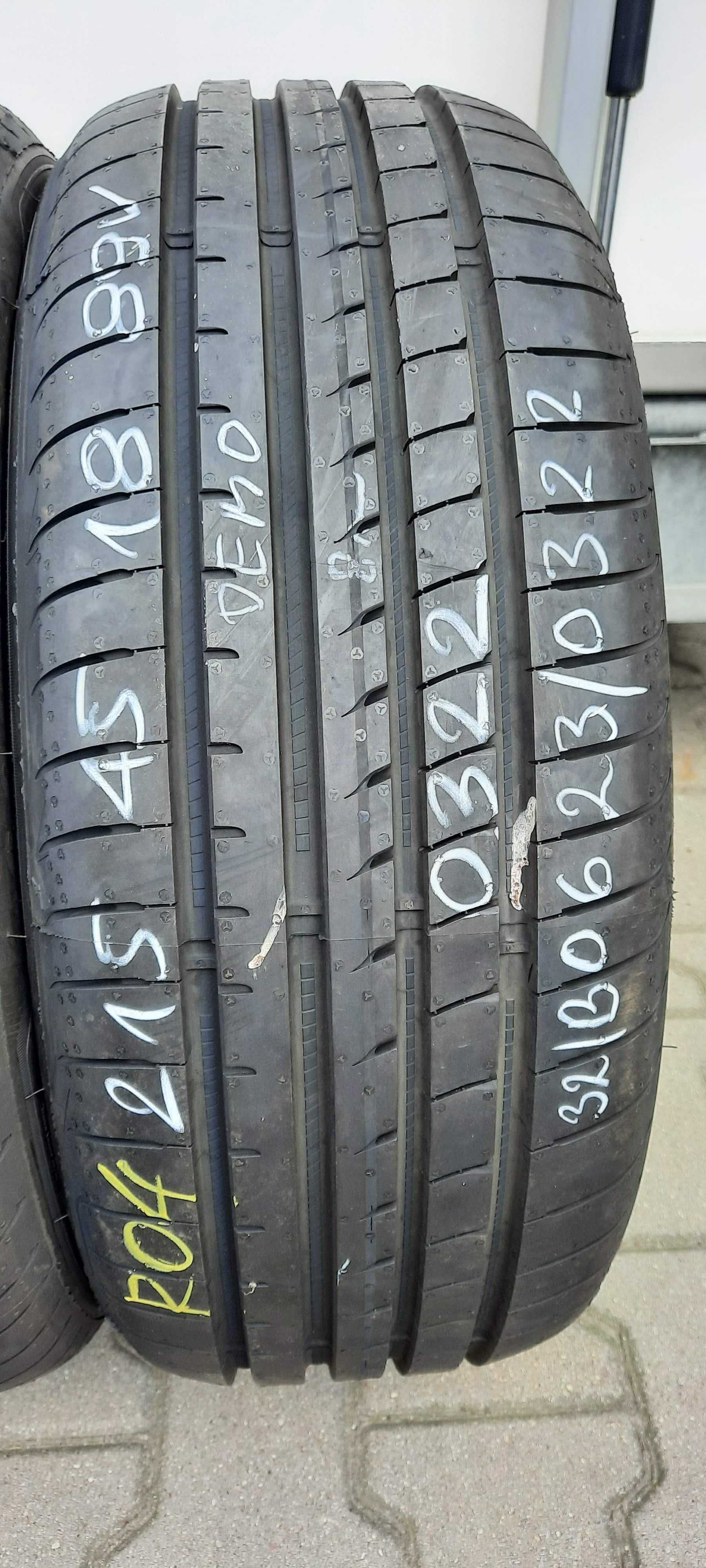 4szt. opony letnie 215/45R18 Goodyear F1 Asymmetric 3 DEMO 8mm