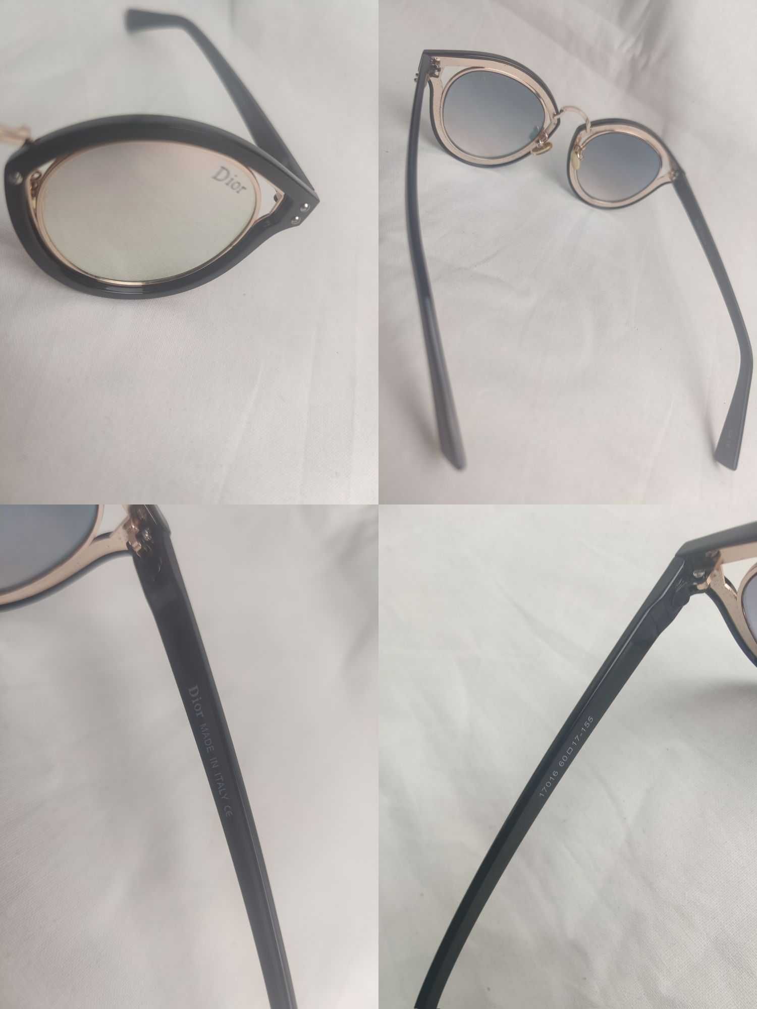 Okulary przeciwsłoneczne Dior logowane srebrne nowość lato
