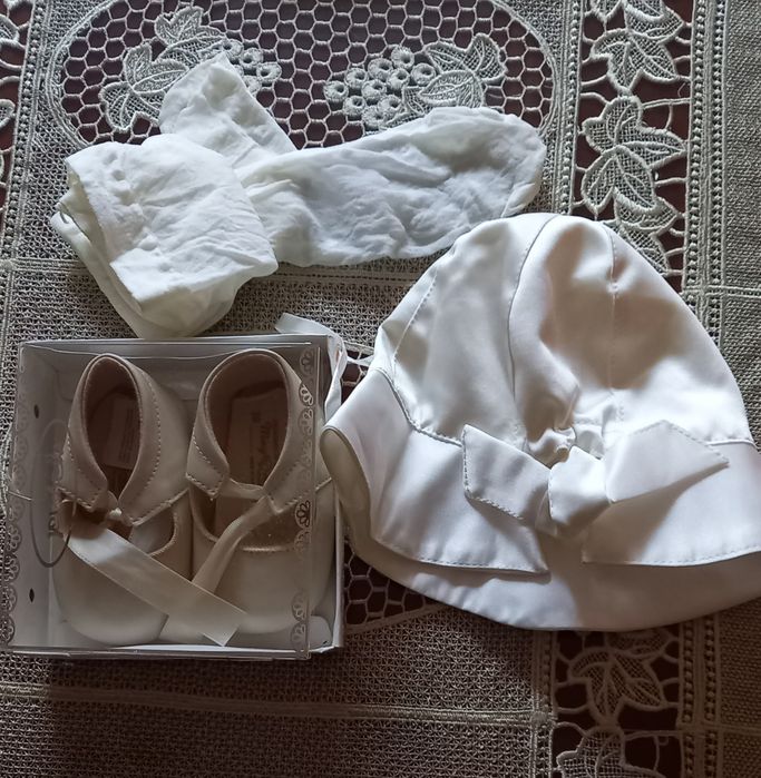Komplet na chrzest dziewczynki 68cm