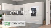 NOWA kuchnia narożna połysk biały szary cappucino 230x370 cm kuchenne