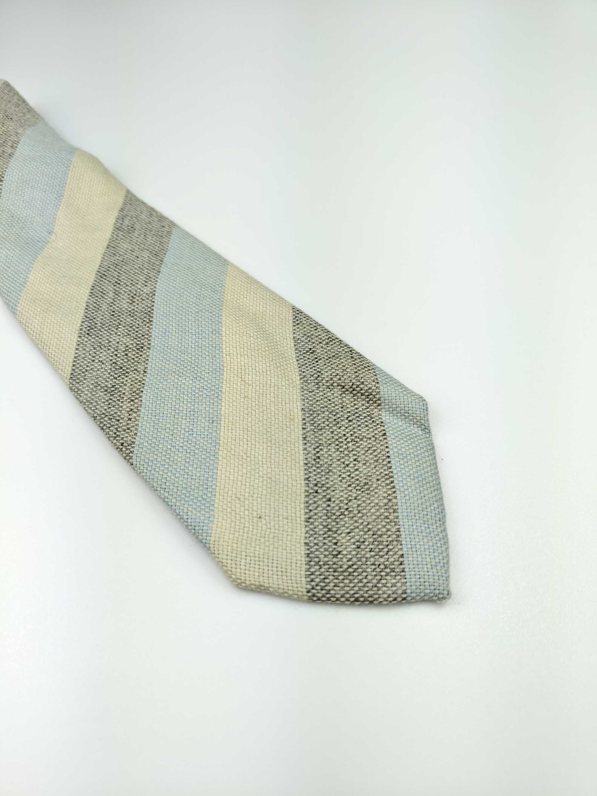 Zadi Andrew's Ties kremowy kaszmirowy krawat w paski regimental wrz09