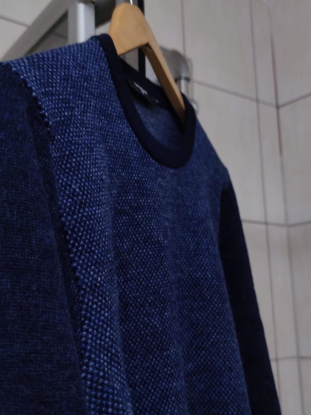 Sweter klasyczny Enrico Cerini L męski wełniany wełna wool przewiewny
