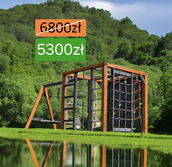 Plac zabaw małpi gaj z huśtawkami - siłownia ogrodowa