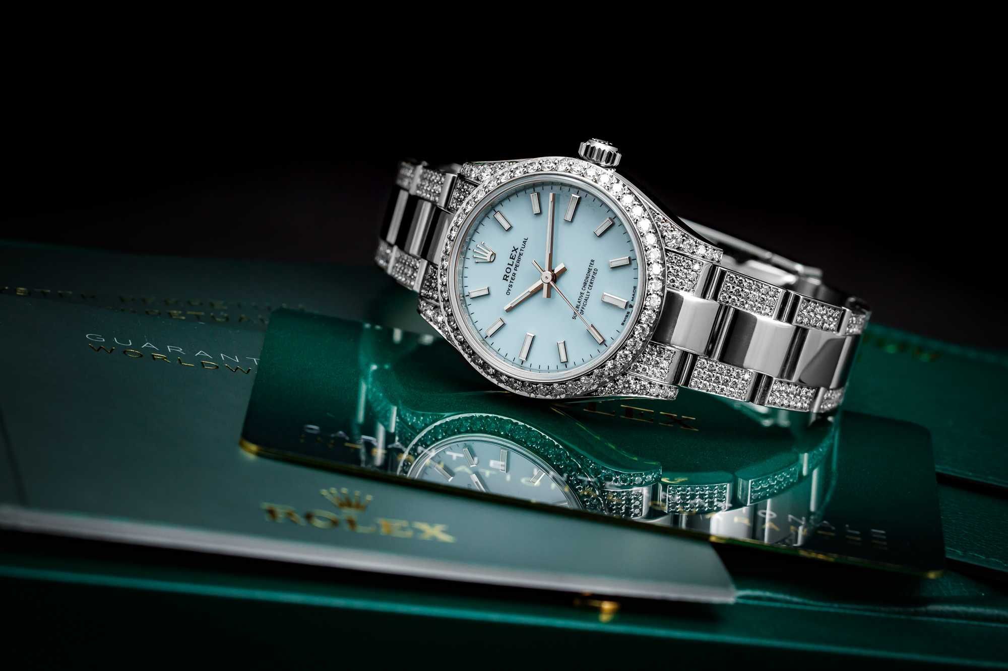 Zegarek z diamentami - Rolex Oyster Perpetual