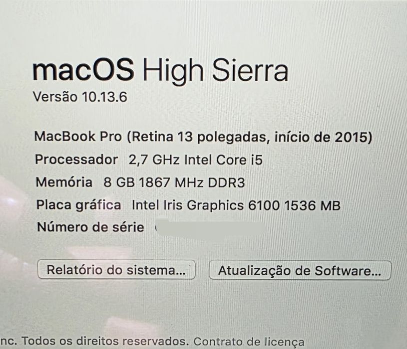Macbook Pro "A1502"|2015| I5|8GB|256Gb| tec PT