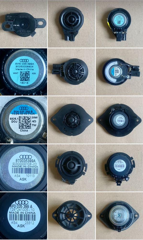Динамік, Сабвуфер Audi A4 B9, A4 B8, A5 F5, Q5 80A, Q5 8R, A3 8V