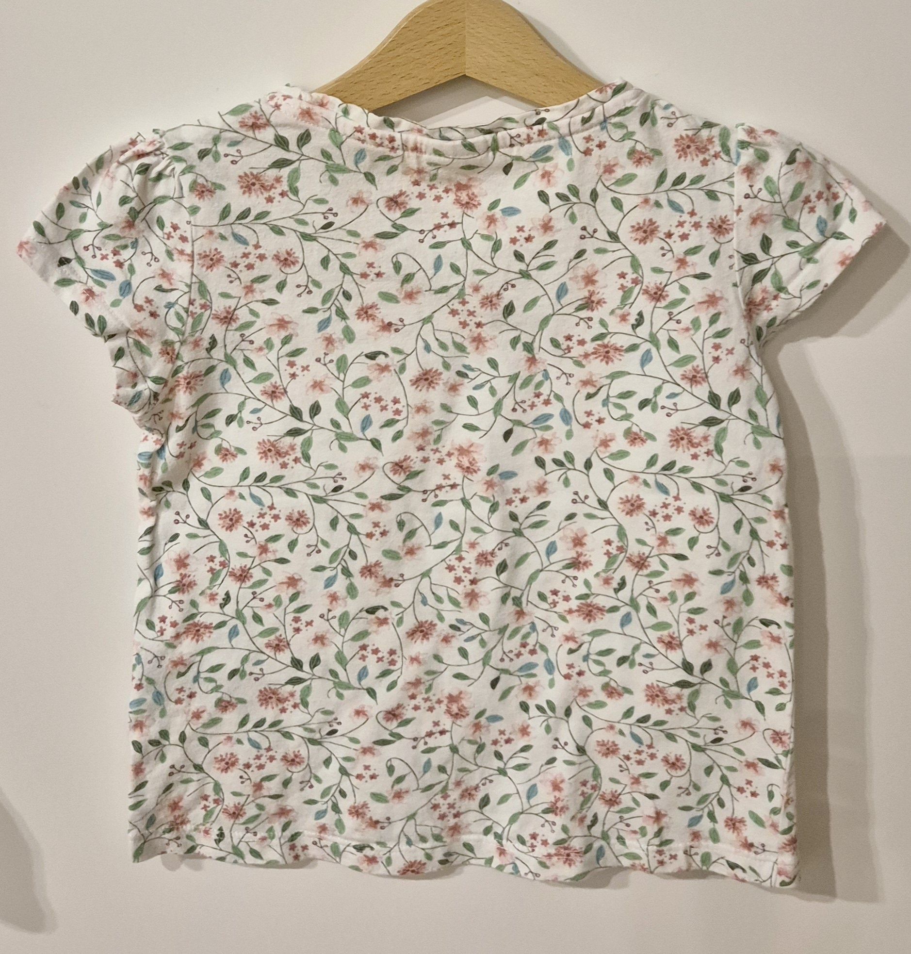 H&M 104 110 dwie koszulki dziewczęce koszula t-shirt bluzeczka
