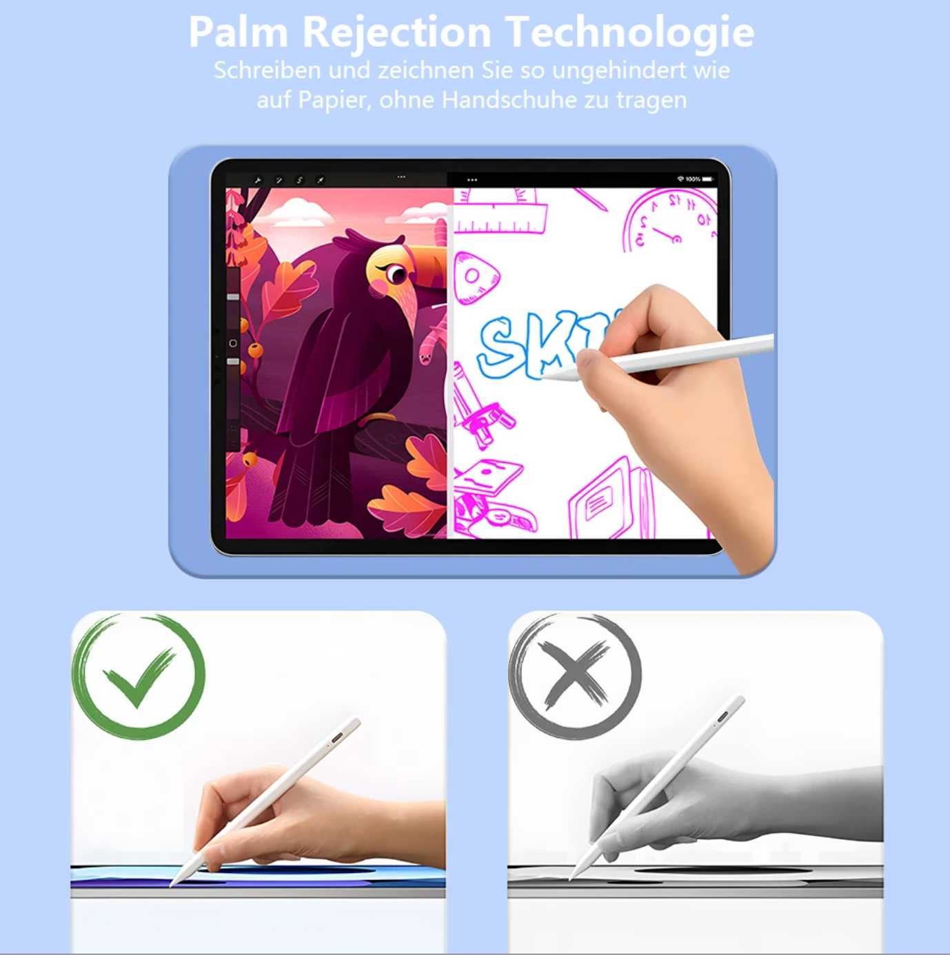 NOVO Caneta Active Stylus tipo Apple Pencil p/ iPad 6 7 8 9 10 pro air