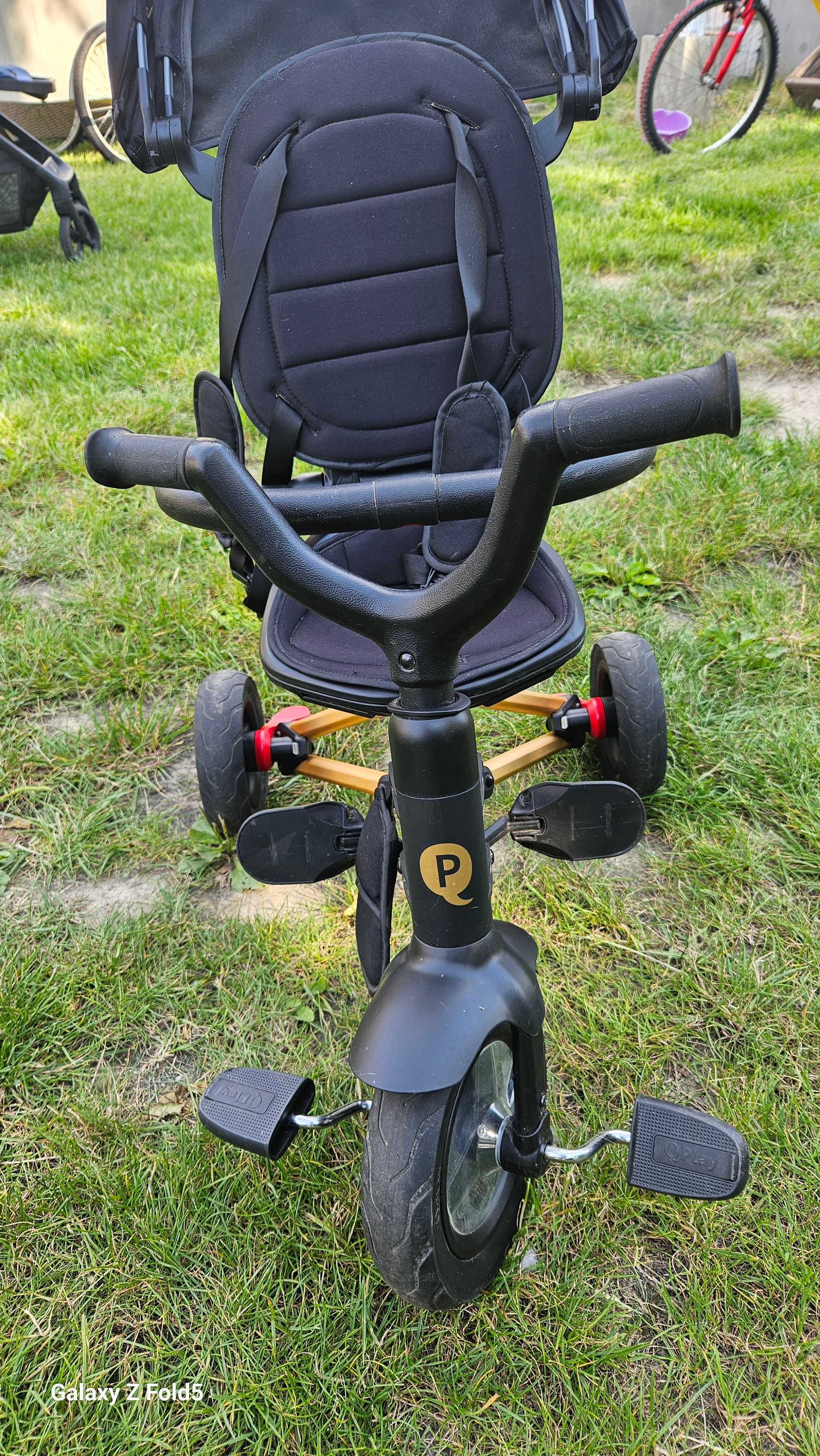 Składany rowerek trójkołowy spacerówka NOVA+ Rubber Golden Qplay