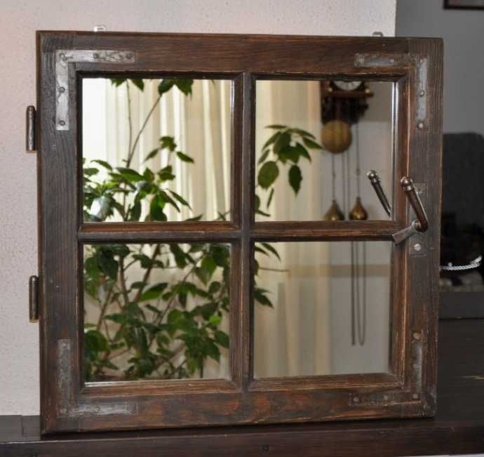 Stare okno, lustro, loft, vintage, rustykalne