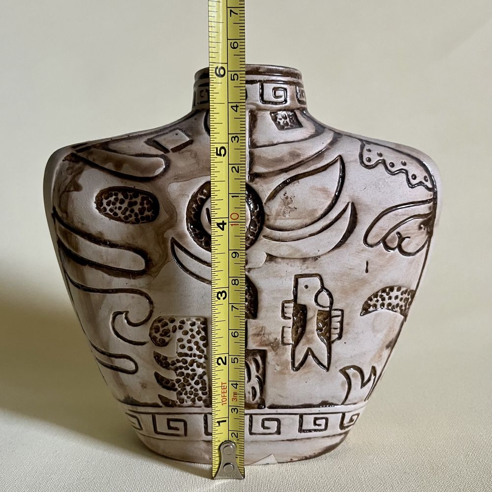 Elegancki Komplet 3 Ceramicznych Wazonów Boho Etno Aztec PRIMITIVE ART