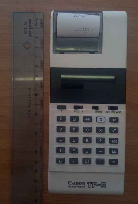 Calculadora impressora de bolso - vintage Canon TP-8 Pocket printer.